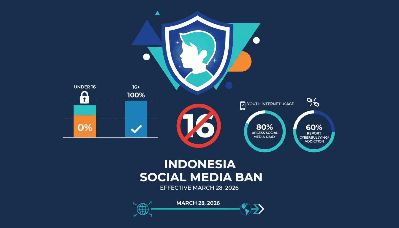 Indonesia Implements Social Media Ban for Children Under 16 Effective March 28, 2026