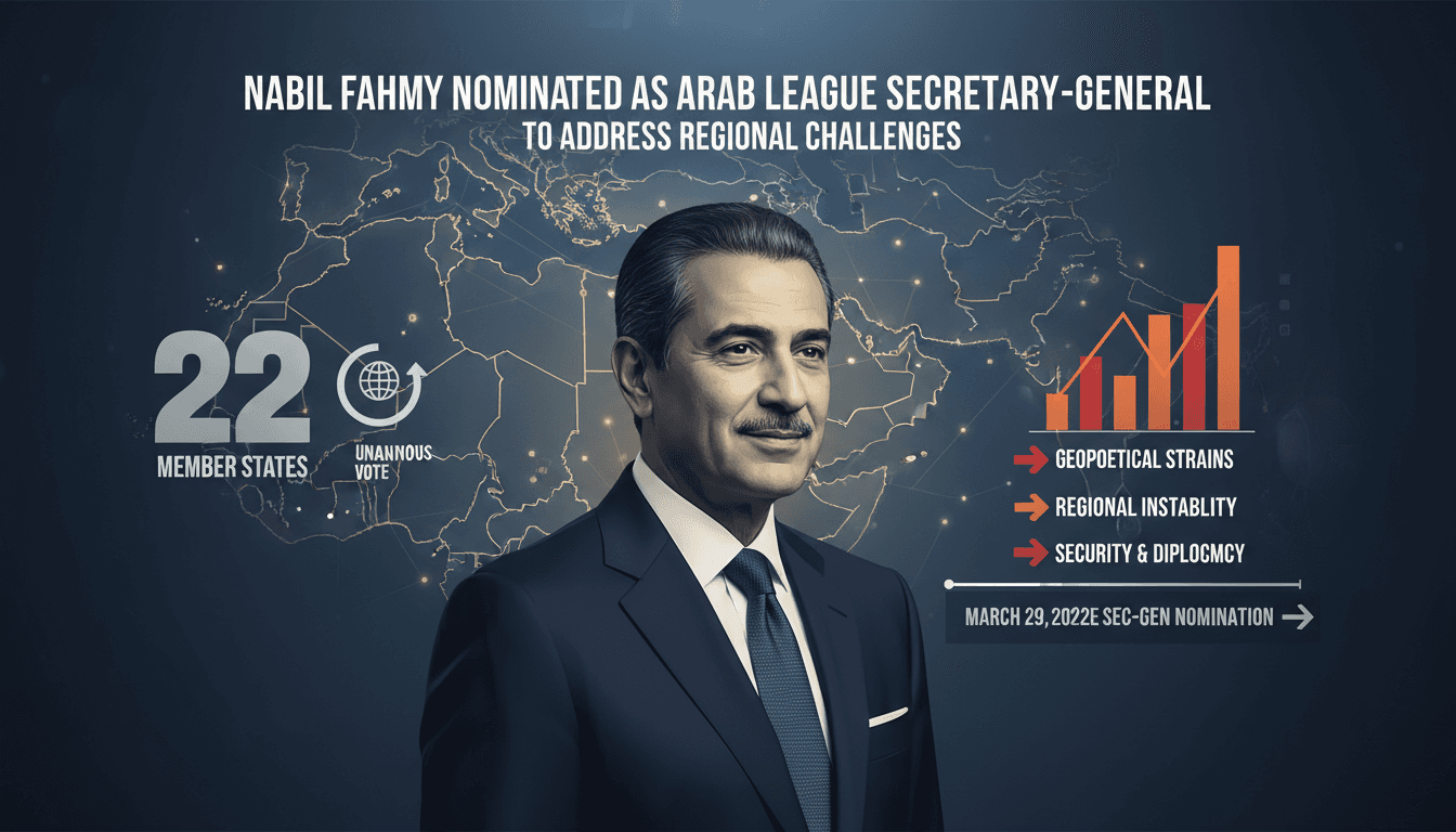 Nabil Fahmy Nominated as Arab League Secretary-General to Address Regional Challenges