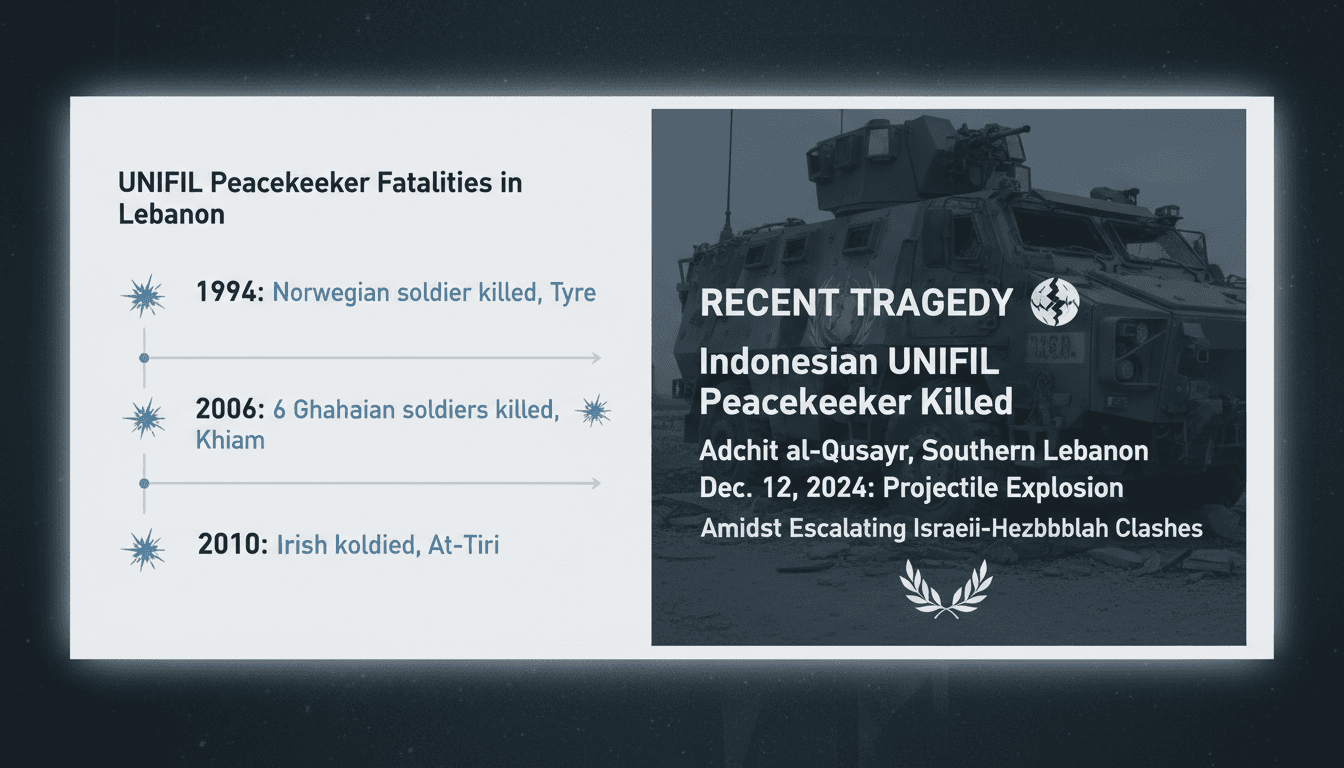 Indonesian UNIFIL Peacekeeper Killed in Southern Lebanon Explosion