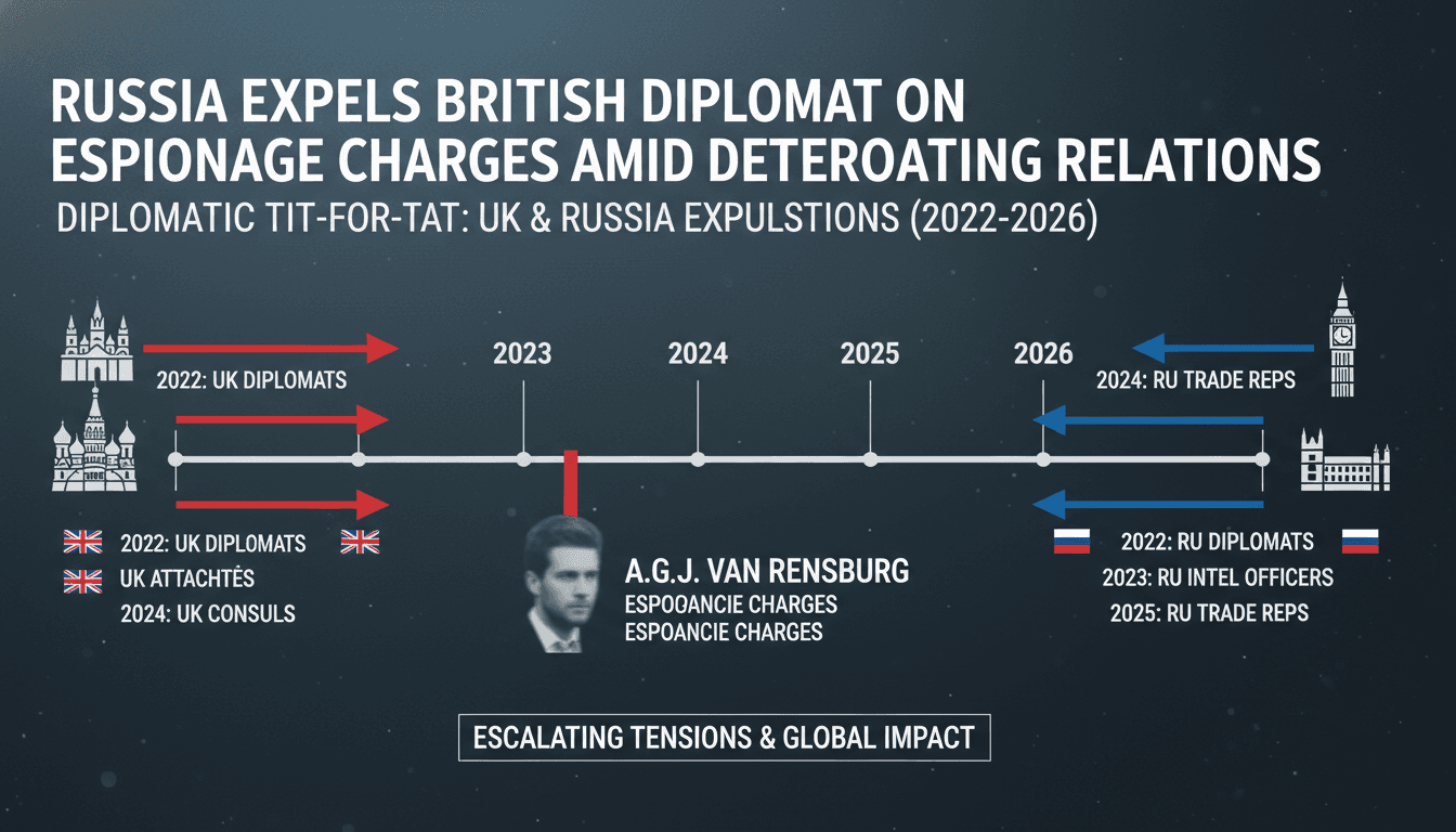 Russia Expels British Diplomat on Espionage Charges Amid Deteriorating Relations