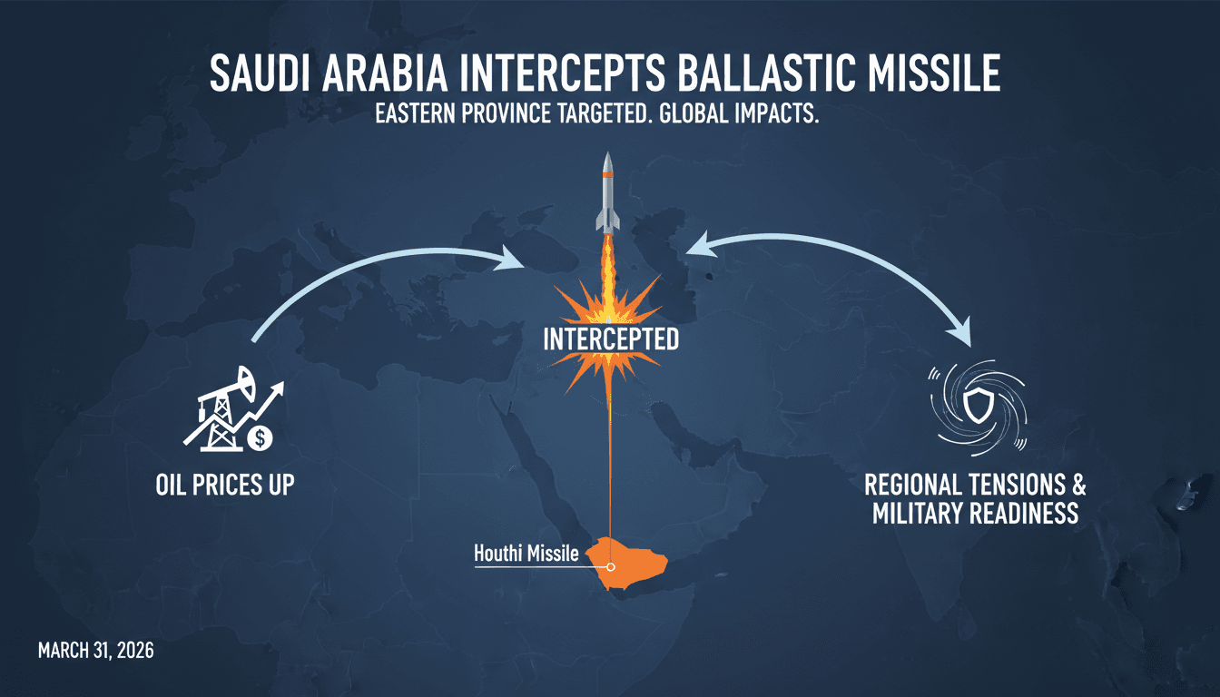 Saudi Arabia intercepts ballistic missile targeting Eastern Province