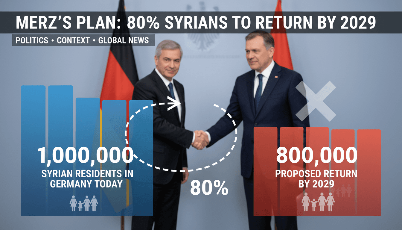 German Chancellor Merz Advocates for Return of 80% of Syrian Residents by 2029