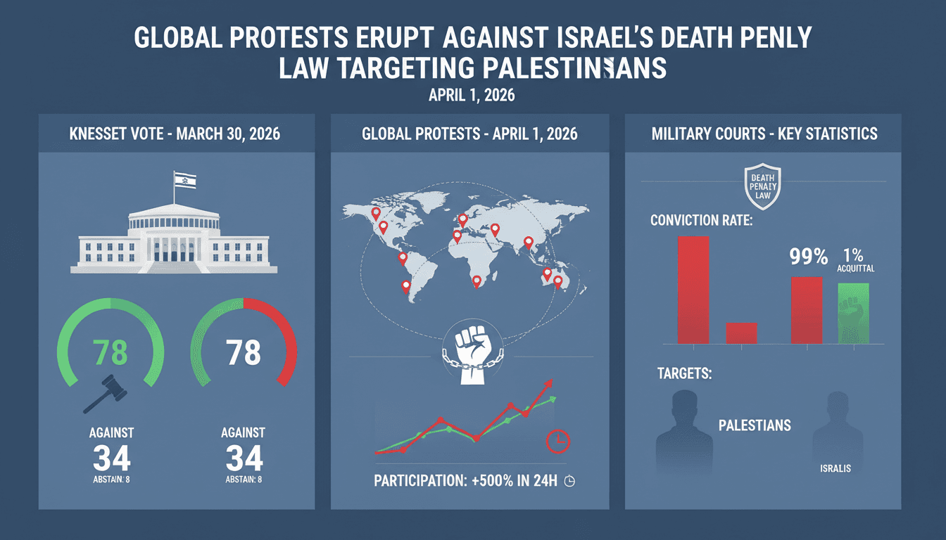 Global Protests Erupt Against Israel's Death Penalty Law Targeting Palestinians