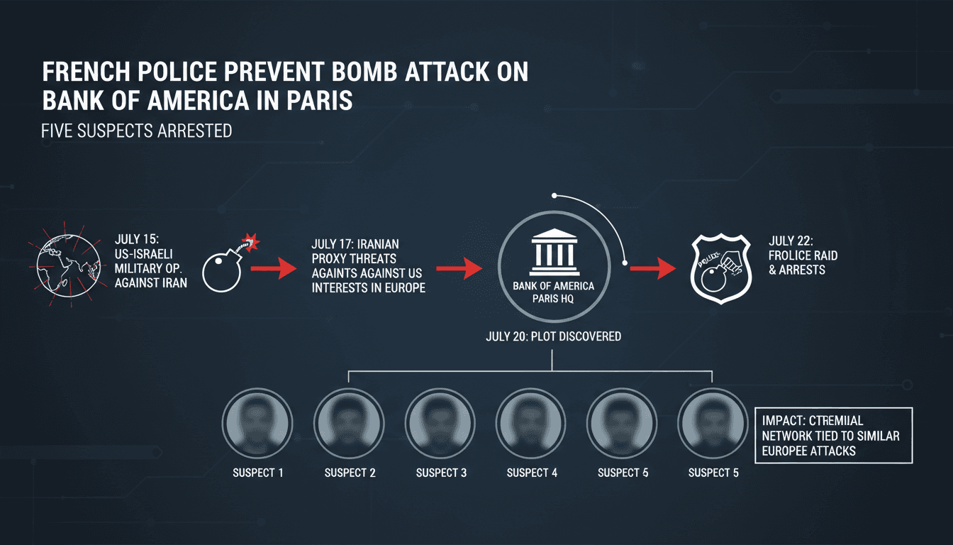 French Police Prevent Bomb Attack on Bank of America in Paris Arresting Five Suspects