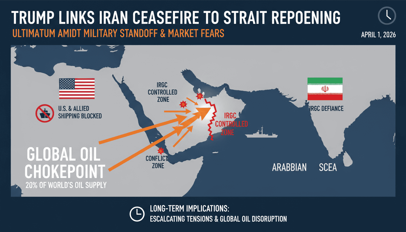 Trump Links Iran War Ceasefire to Reopening of Strait of Hormuz Amid IRGC Defiance