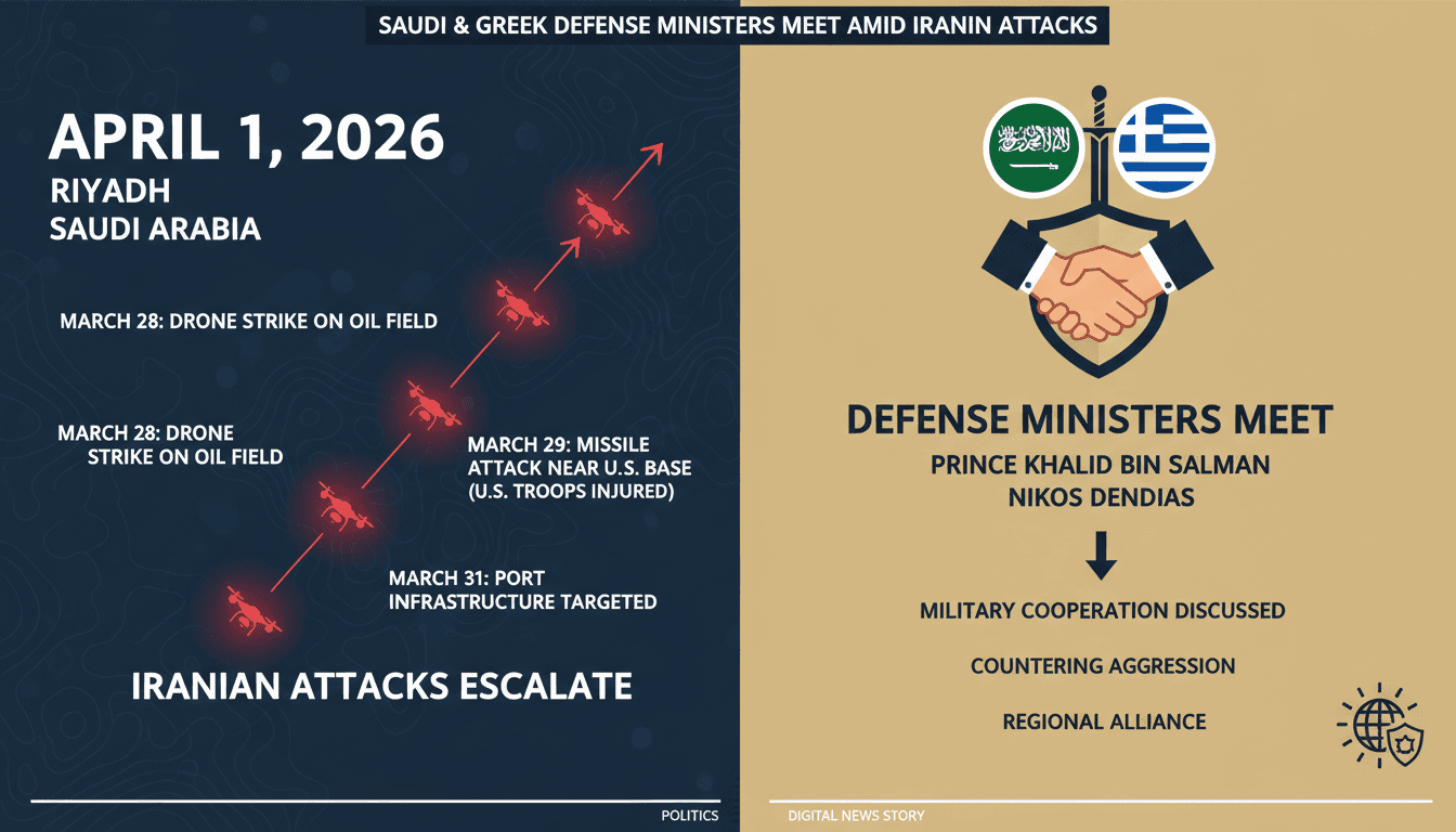 Saudi and Greek Defense Ministers Meet in Riyadh Amid Iranian Attacks