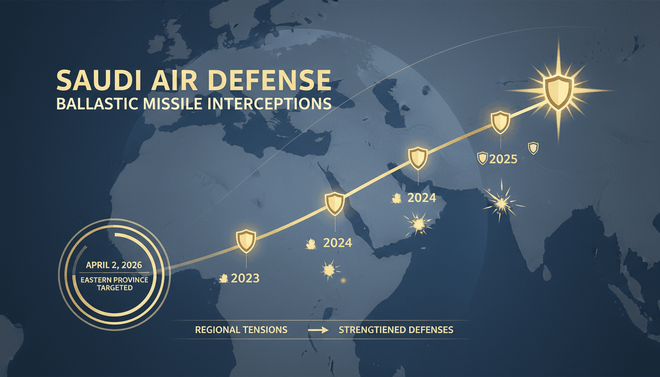 Saudi Air Defense Successfully Intercepts Ballistic Missile Targeting Eastern Province