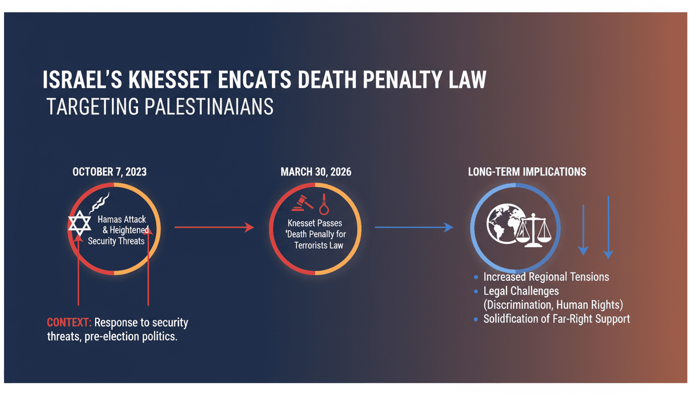 Israel's Knesset Enacts Death Penalty Law Targeting Palestinians