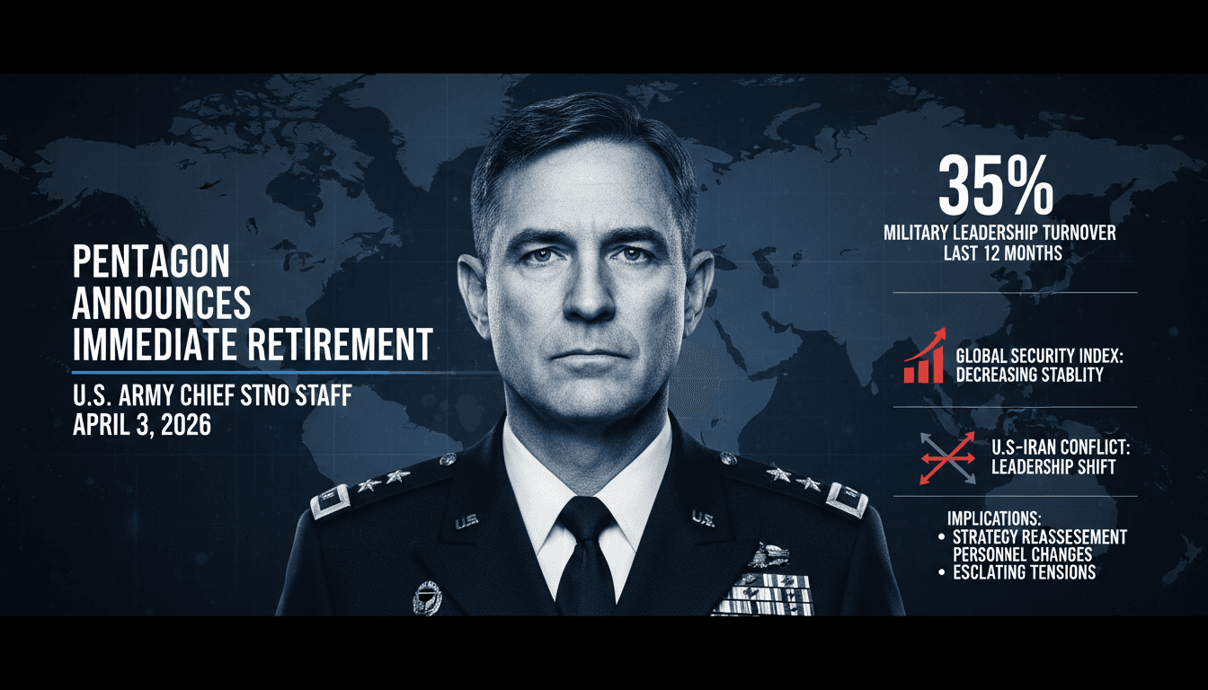 Pentagon Announces Immediate Retirement of U.S. Army Chief of Staff Amid Ongoing Military Restructuring