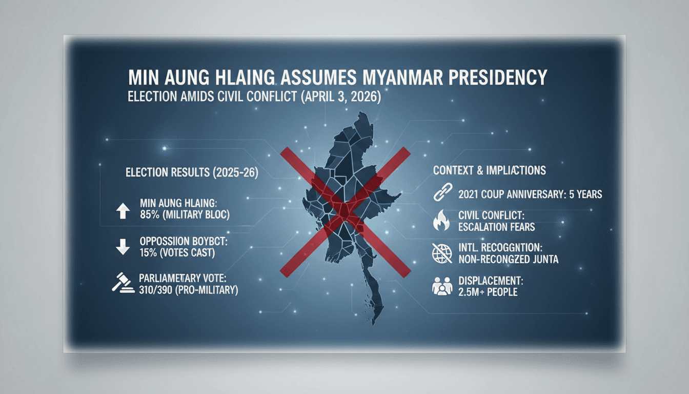 Min Aung Hlaing Assumes Presidency of Myanmar Amidst Ongoing Civil Conflict