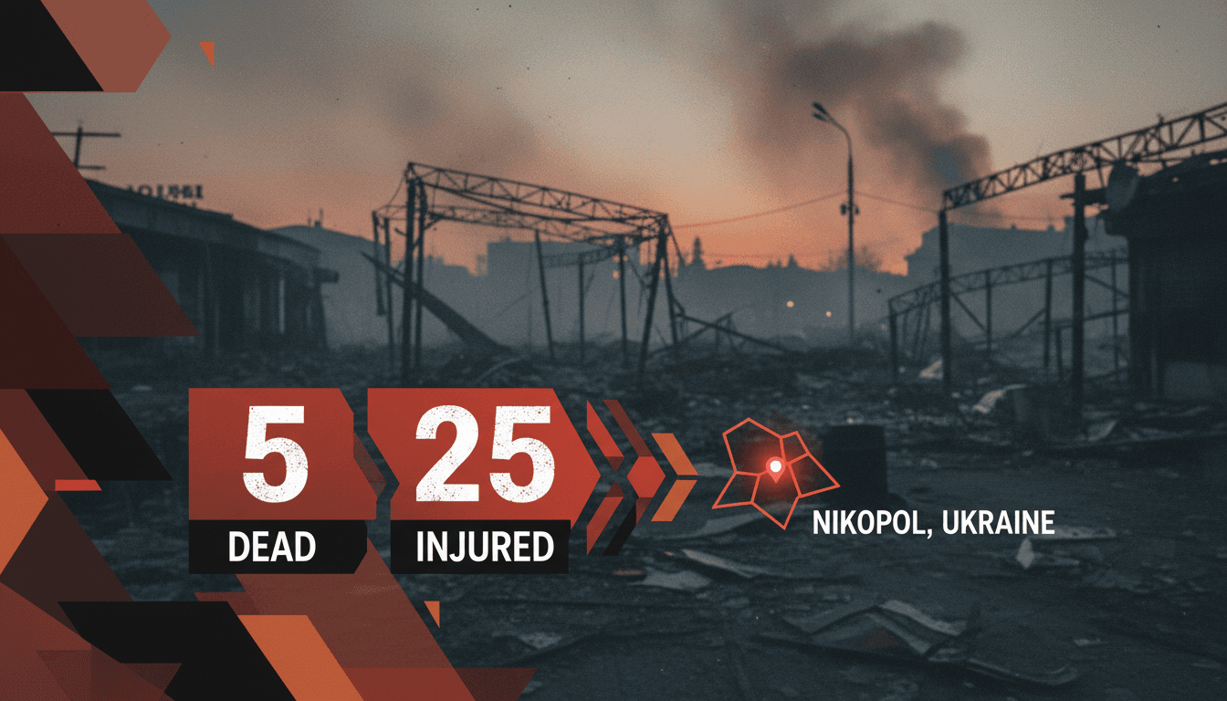 Russian Drone Strike in Nikopol Market Results in Civilian Casualties