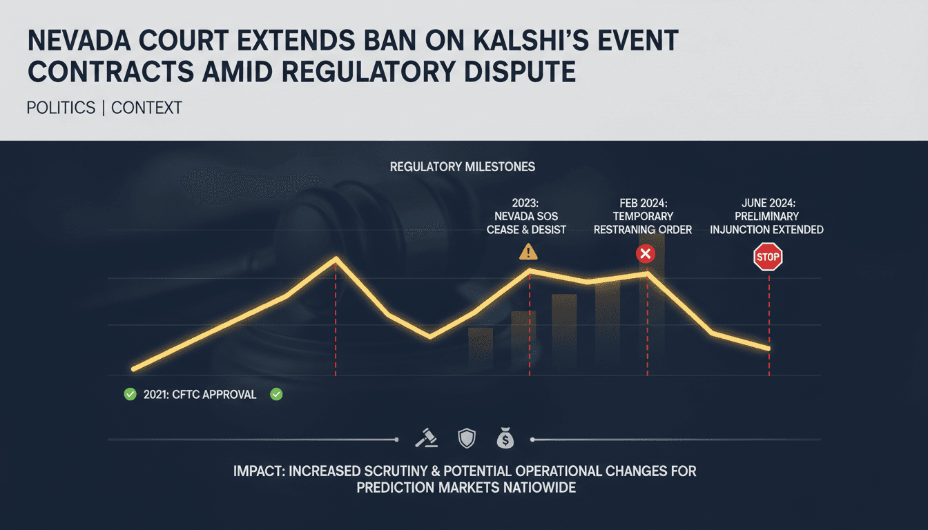 Nevada Court Extends Ban on Kalshi's Event Contracts Amid Regulatory Dispute