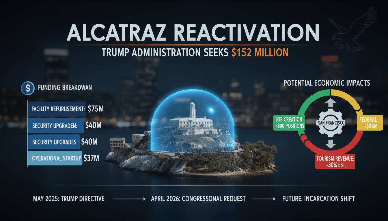 Trump Administration Seeks $152 Million to Reactivate Alcatraz as Secure Prison