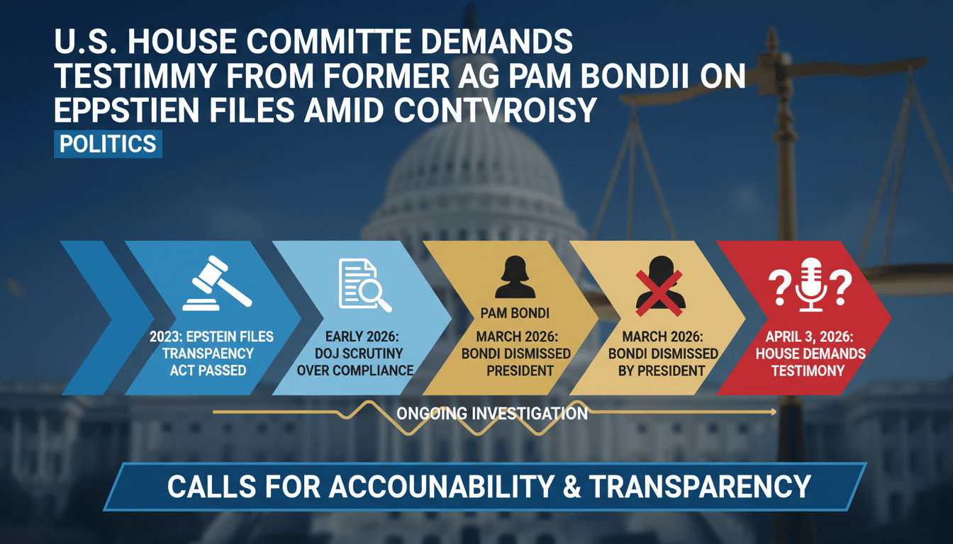 U.S. House Committee Demands Testimony from Former AG Pam Bondi on Epstein Files Amid Controversy