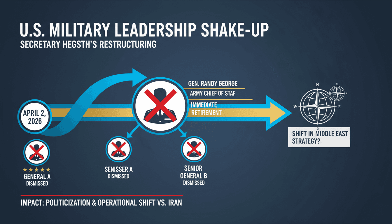 U.S. Secretary of Defense Orders Immediate Retirement of Army Chief of Staff and Dismissal of Senior Generals
