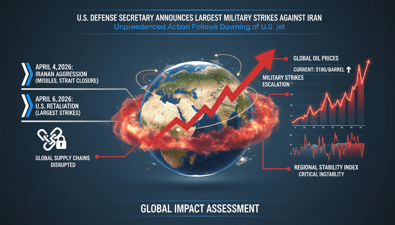 U.S. Defense Secretary Announces Largest Military Strikes Against Iran Since Conflict Began