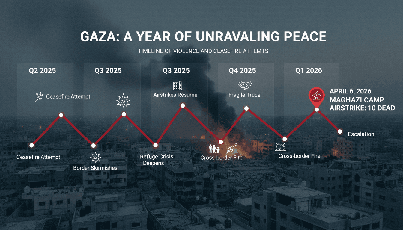 Israeli Airstrike Kills 10 Palestinians in Gaza Amid Clashes