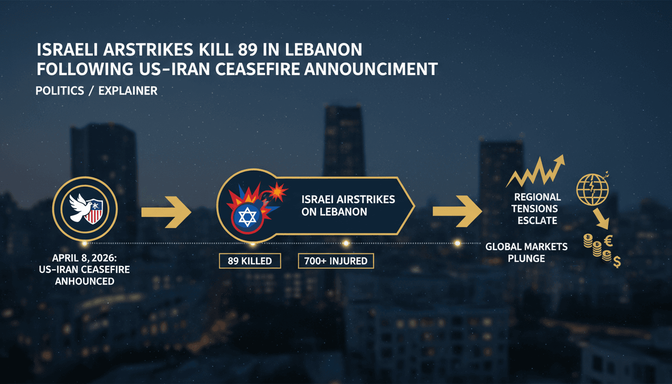 Israeli Airstrikes Kill 89 in Lebanon Following US-Iran Ceasefire Announcement
