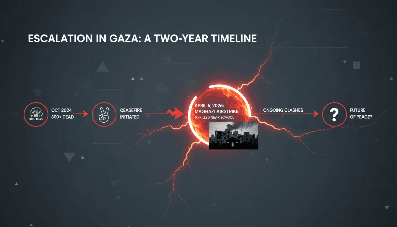 Israeli Airstrike Near Maghazi Refugee Camp Kills 10 Amid Ceasefire Violations