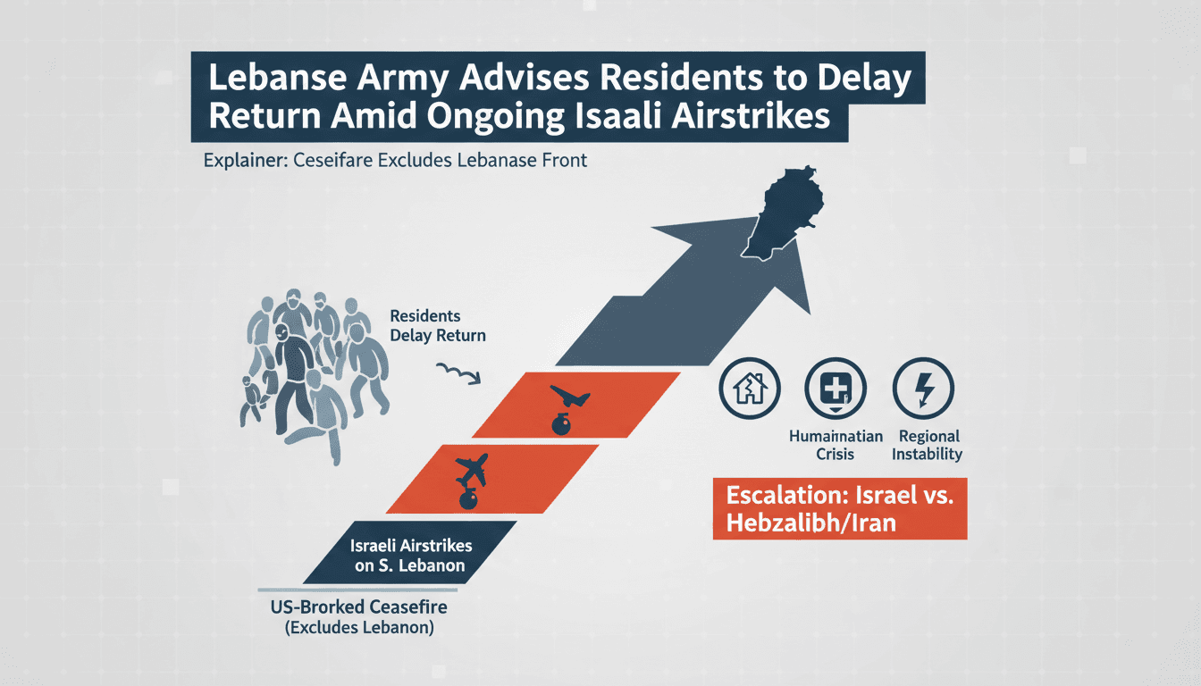 Lebanese Army Advises Residents to Delay Return Amid Ongoing Israeli Airstrikes