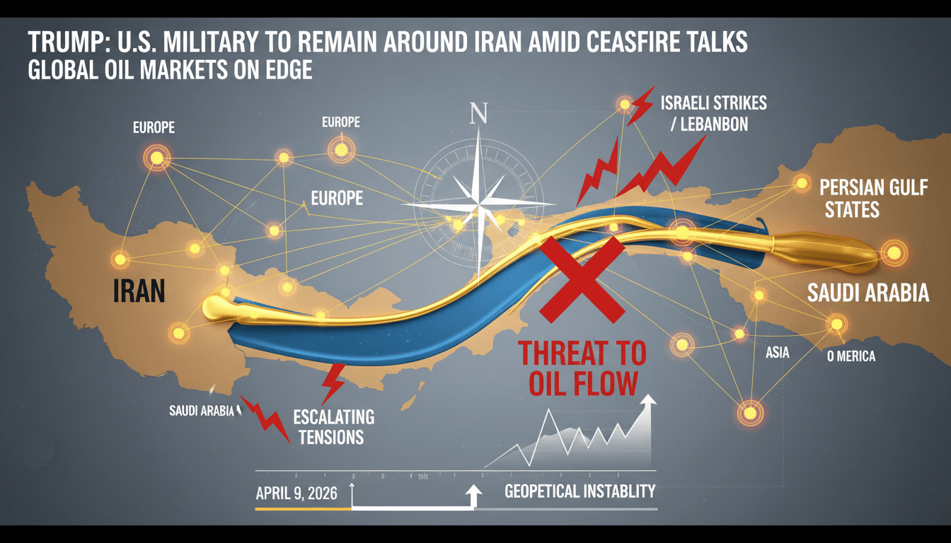 Trump Announces Continued U.S. Military Presence Around Iran Amid Ceasefire Negotiations