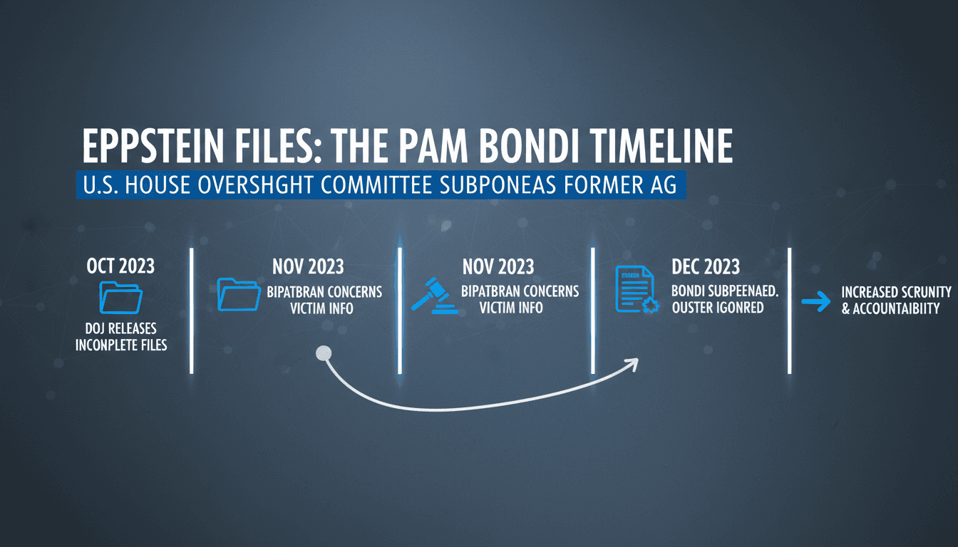 U.S. House Oversight Committee Subpoenas Former Attorney General Pam Bondi Over Epstein Files