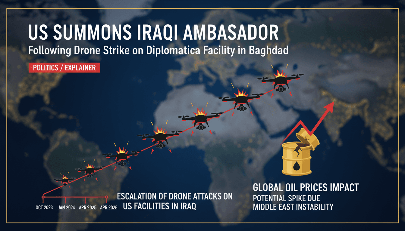 US Summons Iraqi Ambassador Following Drone Strike on Diplomatic Facility in Baghdad