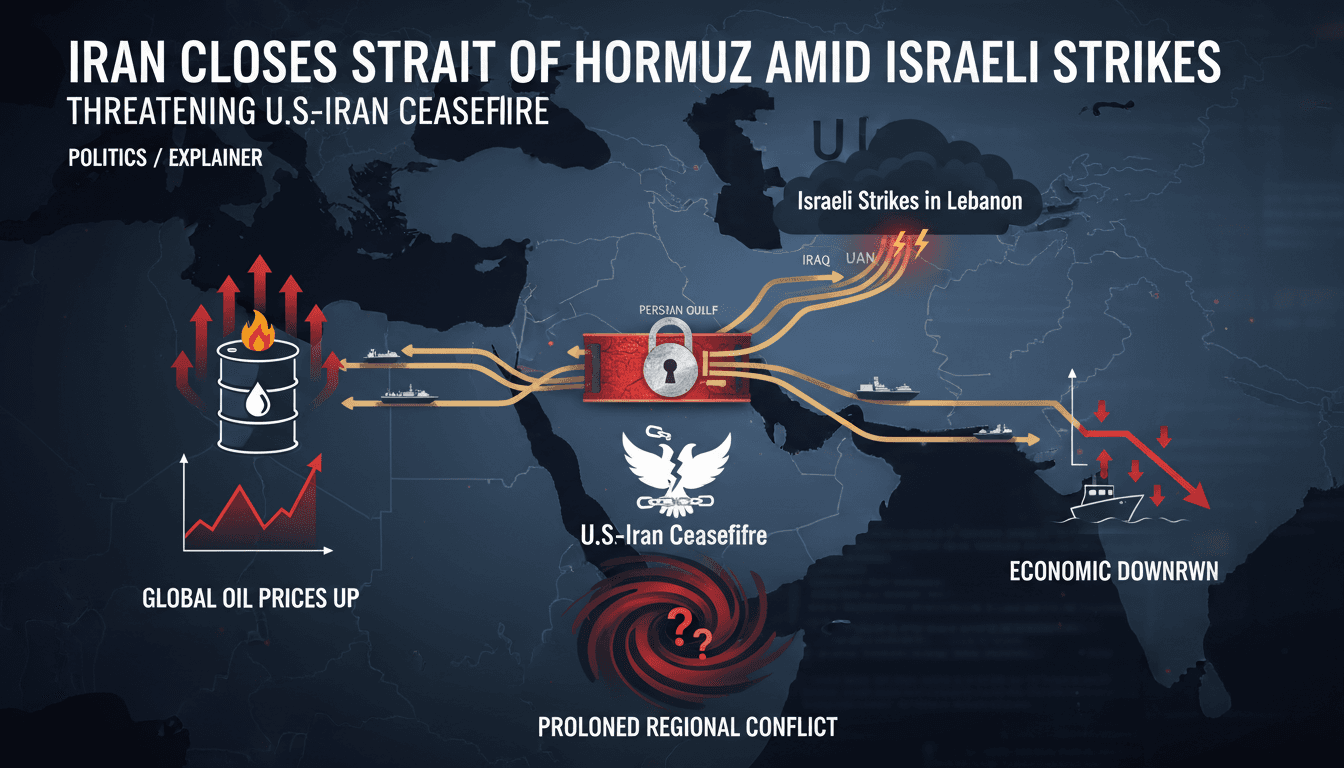 Iran Closes Strait of Hormuz Amid Israeli Strikes in Lebanon Threatening U.S.-Iran Ceasefire