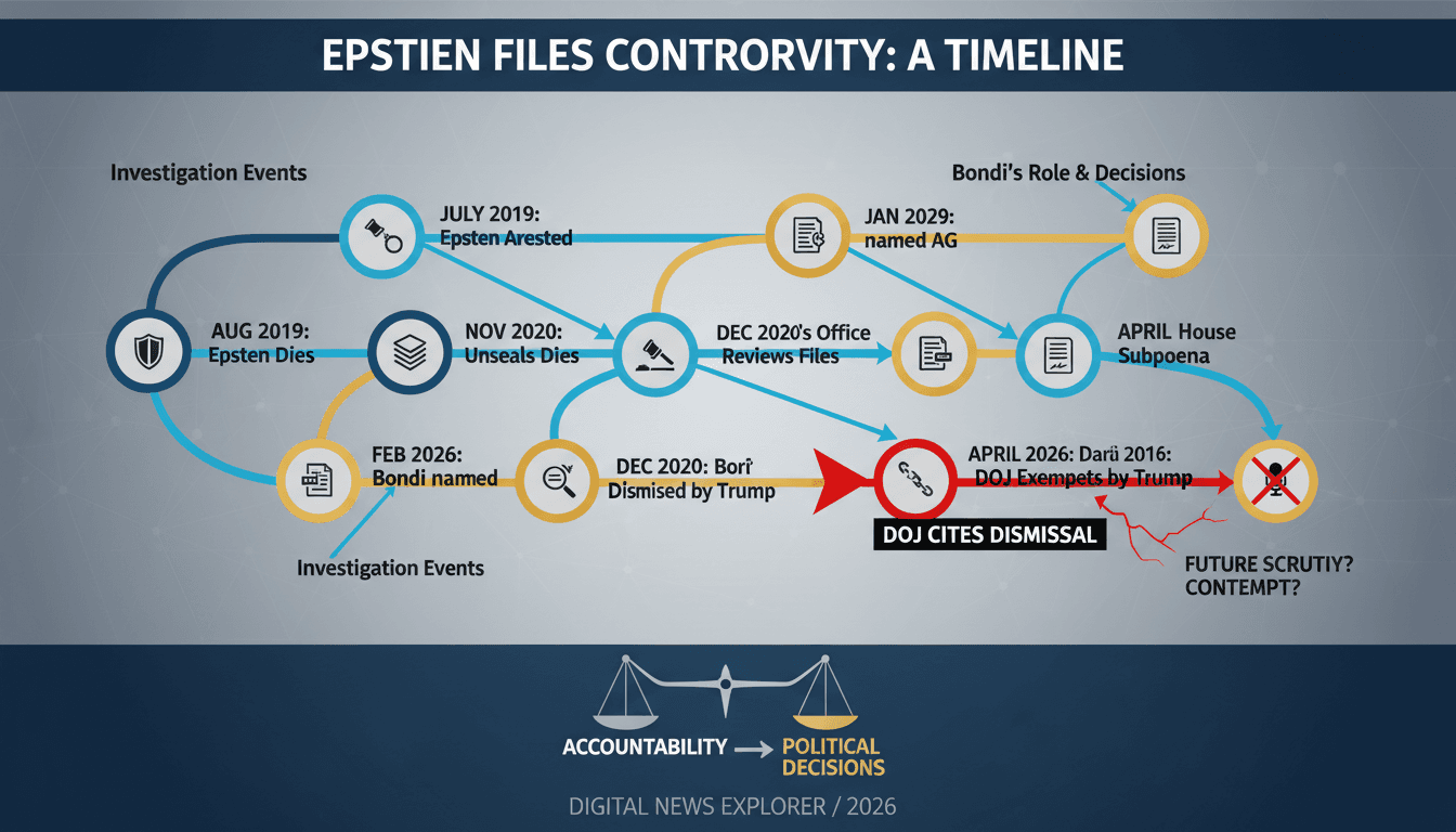 DOJ Exempts Pam Bondi from Testifying on Epstein Files Amid Controversy