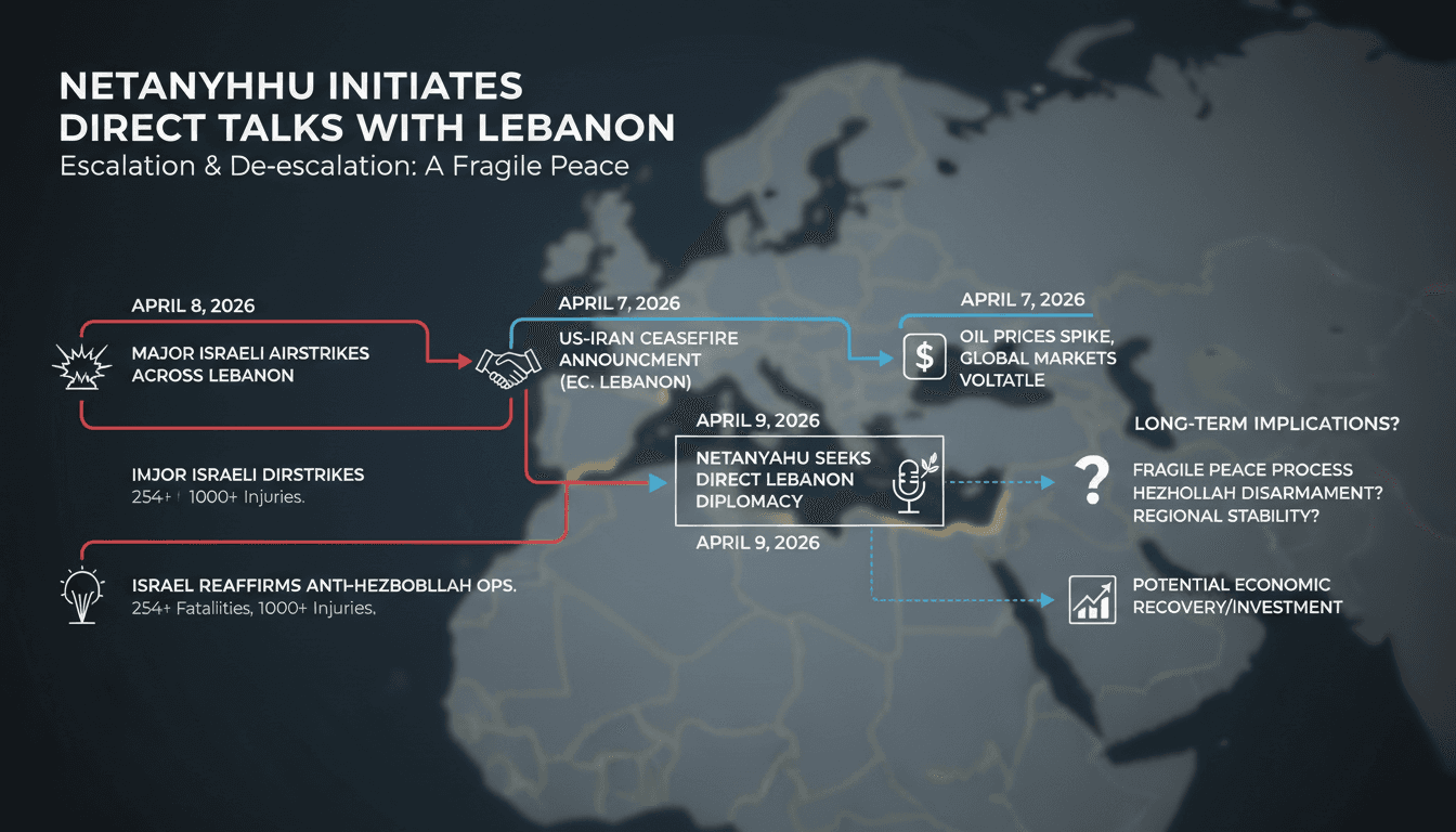 Netanyahu Initiates Direct Talks with Lebanon Following Major Airstrikes Amid US-Iran Tensions
