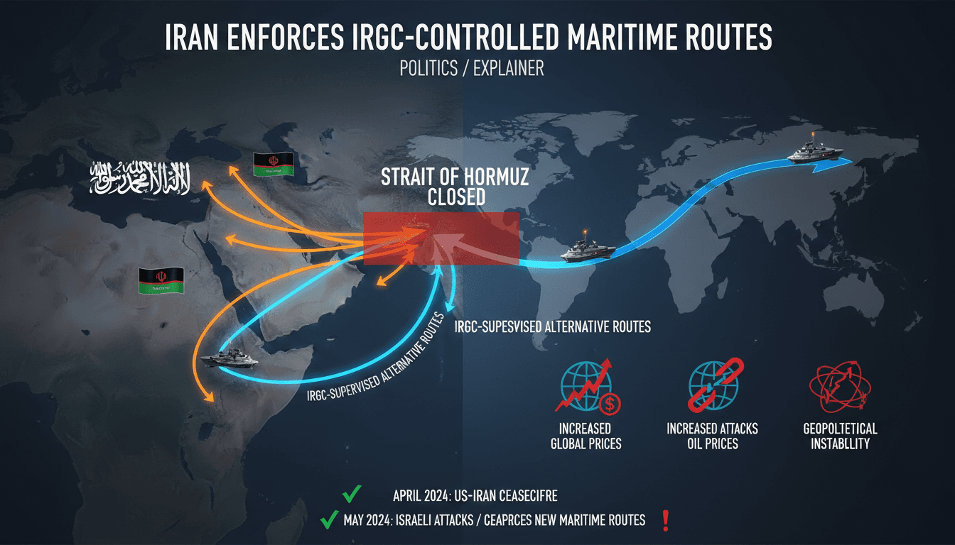 Iran Enforces IRGC-Controlled Maritime Routes in Strait of Hormuz Amid Ceasefire Violations