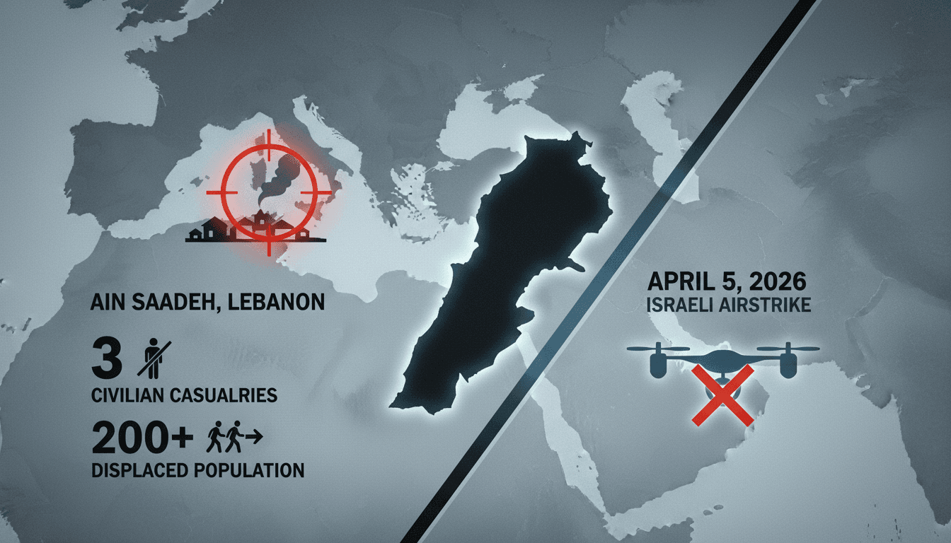 Israeli Airstrike in Ain Saadeh Targets Hezbollah Official, Civilian Casualties Reported