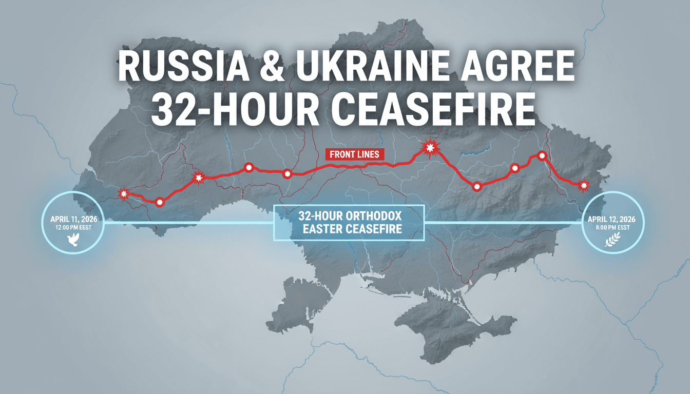 Russia and Ukraine Announce 32-Hour Ceasefire for Orthodox Easter