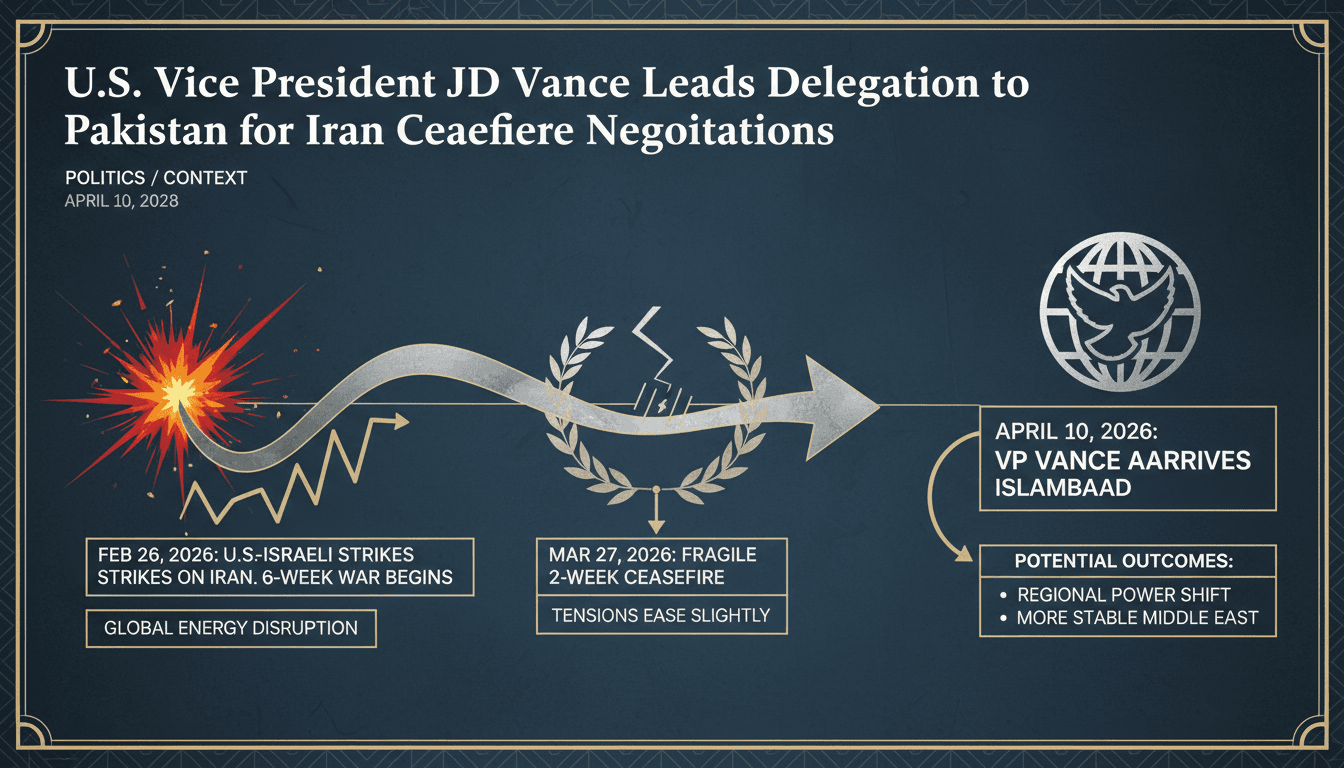 U.S. Vice President JD Vance Leads Delegation to Pakistan for Iran Ceasefire Negotiations