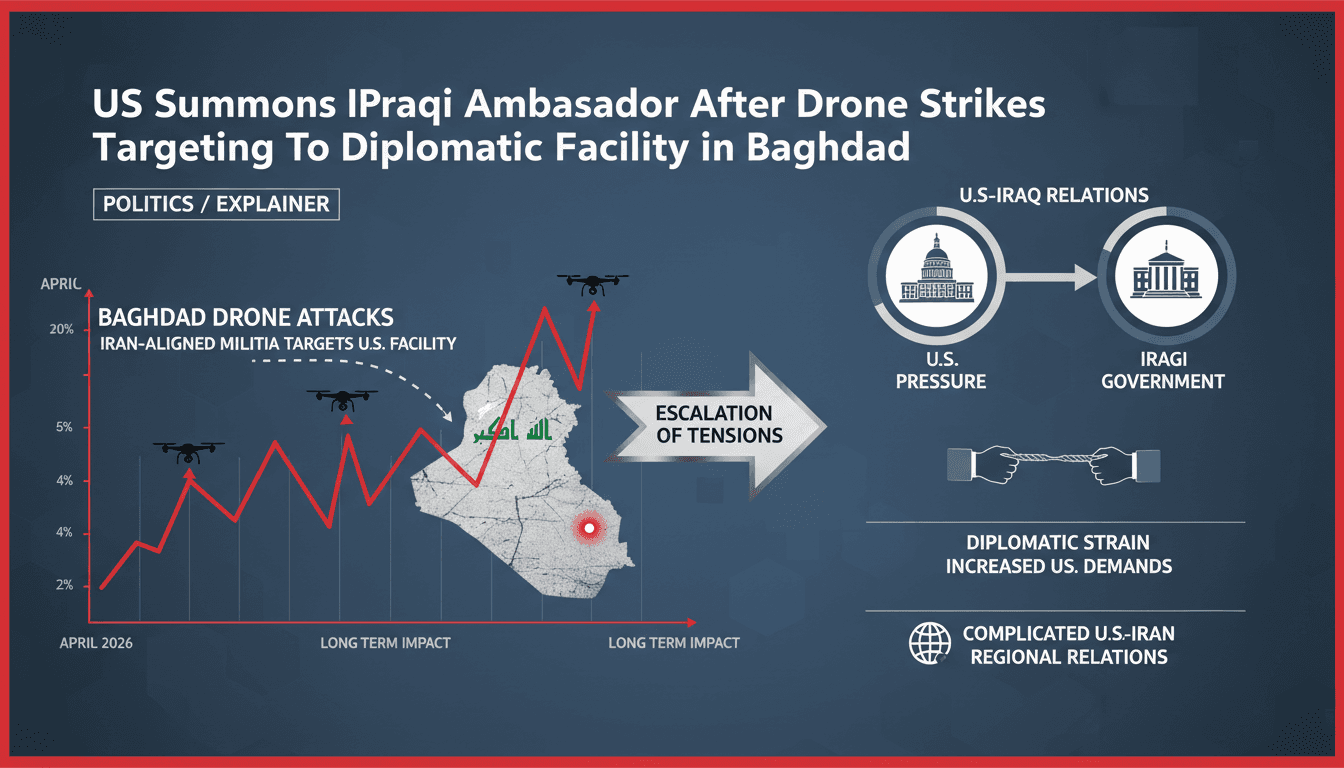 US Summons Iraqi Ambassador After Drone Strikes Targeting Diplomatic Facility in Baghdad