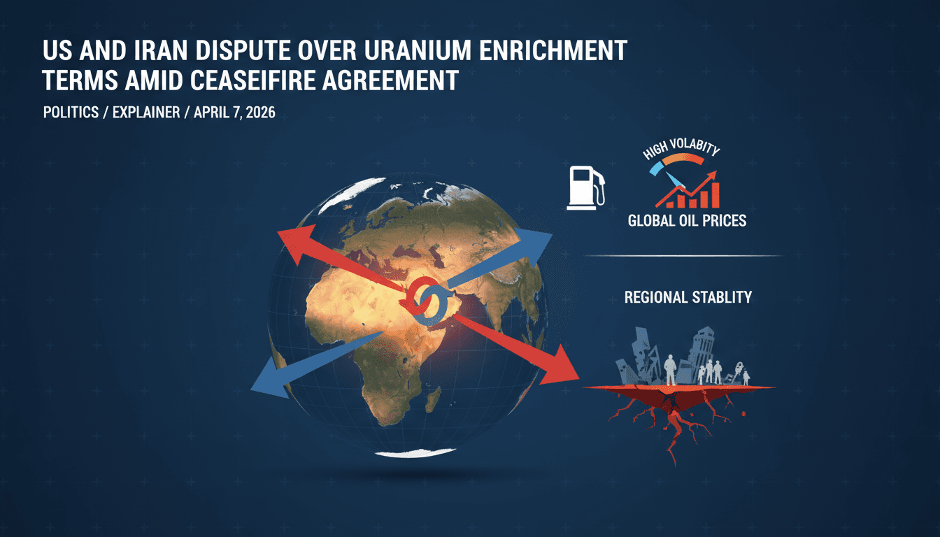 US and Iran Dispute Over Uranium Enrichment Terms Amid Ceasefire Agreement