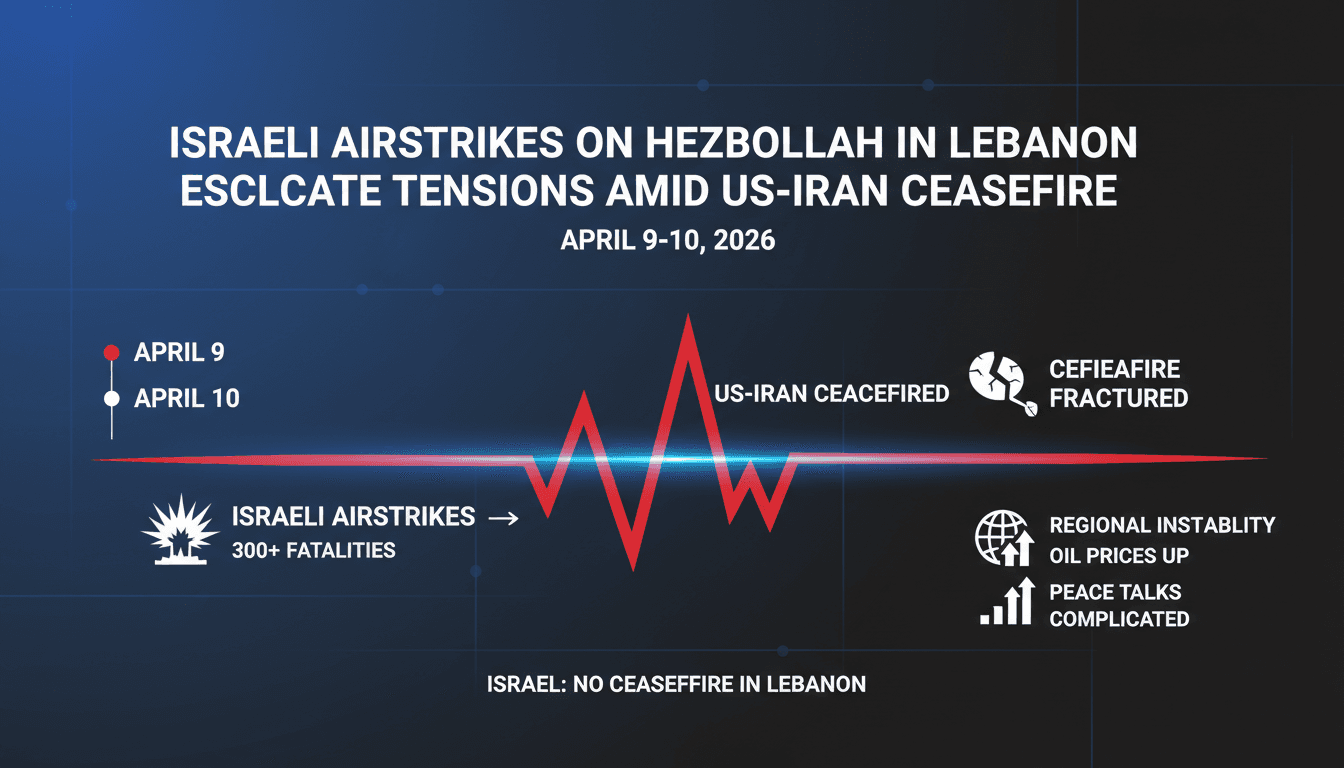 Israeli Airstrikes on Hezbollah in Lebanon Escalate Tensions Amid US-Iran Ceasefire