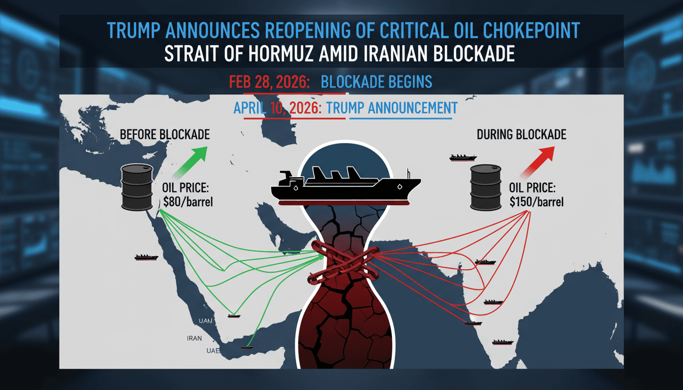 Trump Announces Reopening of Strait of Hormuz Amid Iranian Blockade