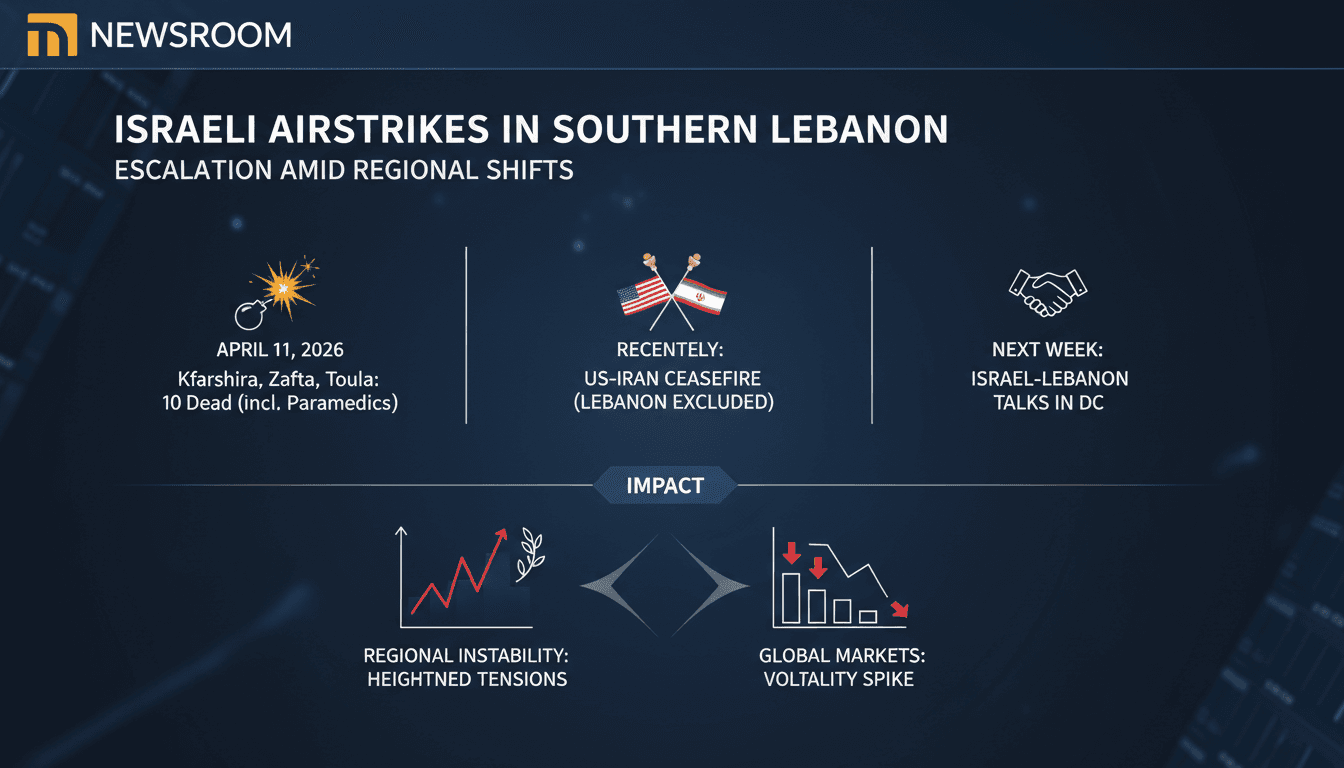 Israeli Airstrikes Result in 10 Deaths in Southern Lebanon Amid Ongoing Conflict