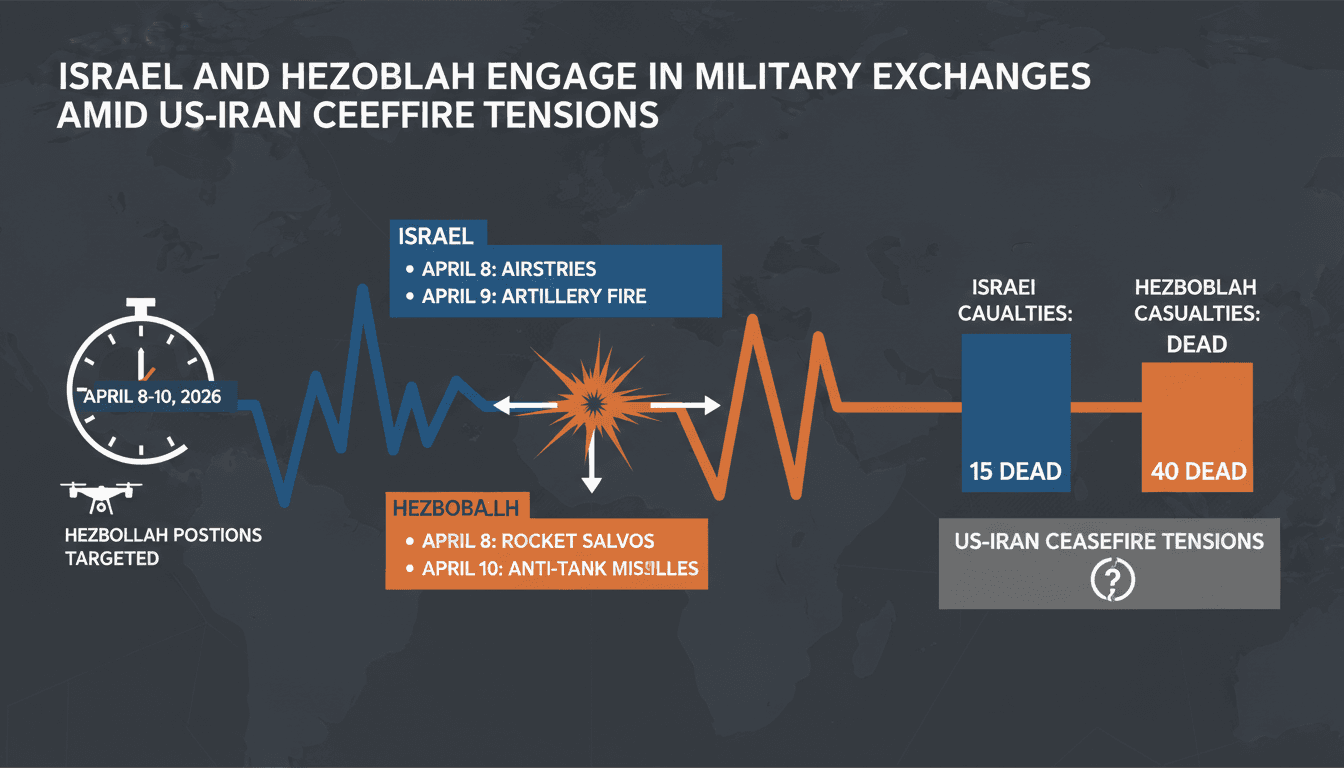 Israel and Hezbollah Engage in Military Exchanges Amid US-Iran Ceasefire Tensions