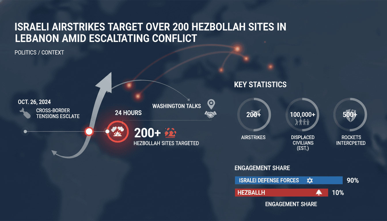 Israeli Airstrikes Target Over 200 Hezbollah Sites in Lebanon Amid Escalating Conflict