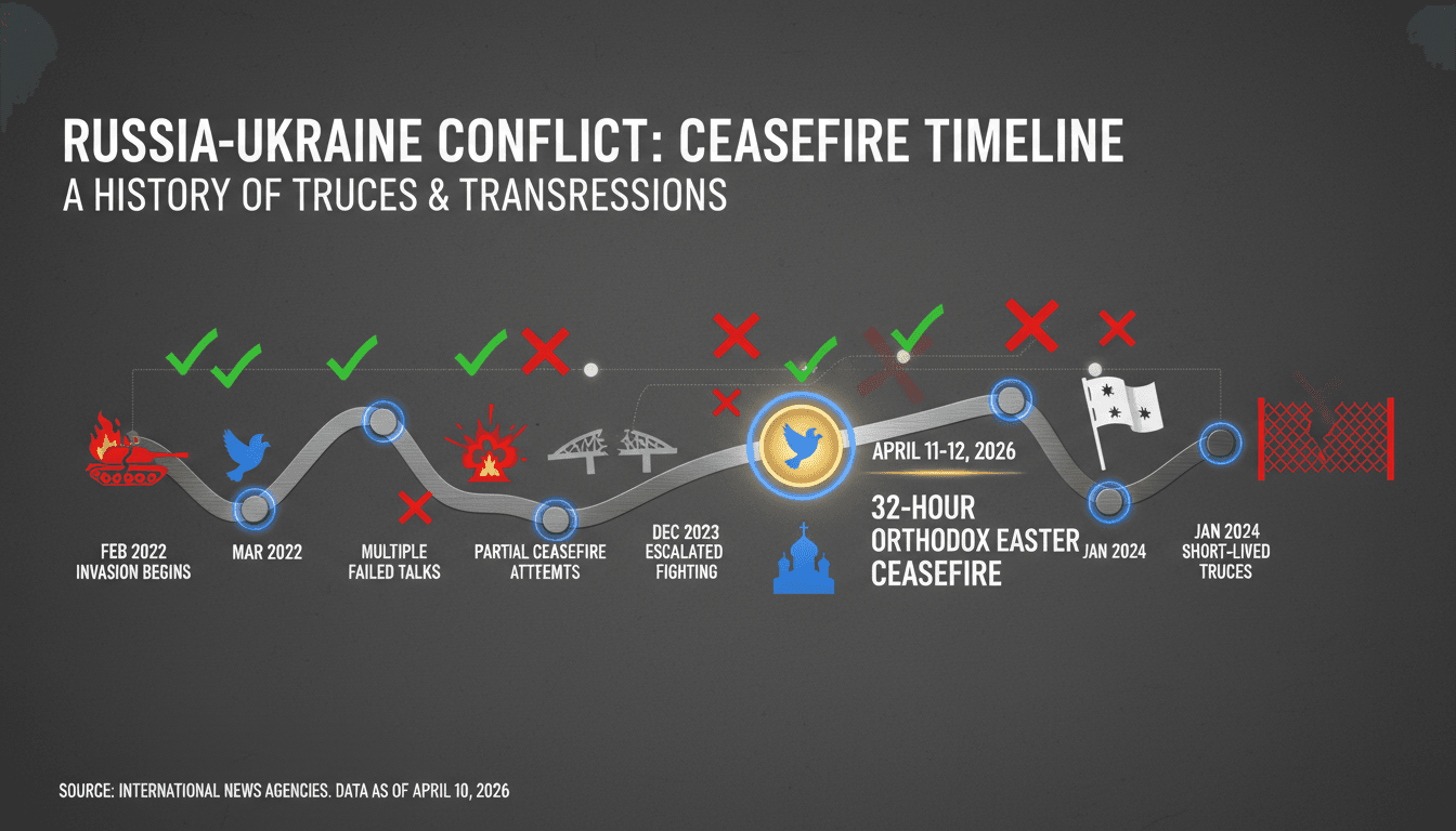 Russia and Ukraine Agree to 32-Hour Ceasefire for Orthodox Easter