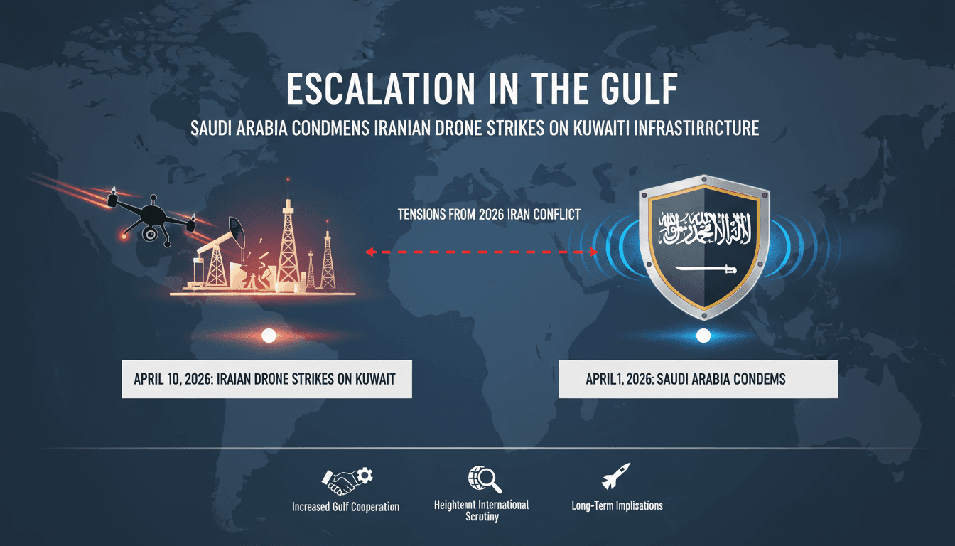Saudi Arabia Condemns Iranian Drone Strikes on Kuwaiti Infrastructure