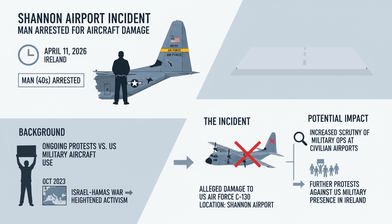 Man Arrested for Damaging US Air Force Aircraft at Shannon Airport