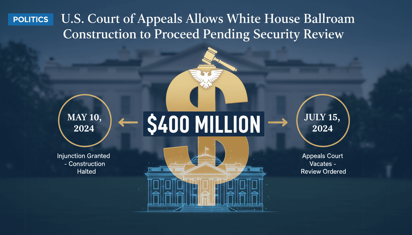U.S. Court of Appeals Allows White House Ballroom Construction to Proceed Pending Security Review