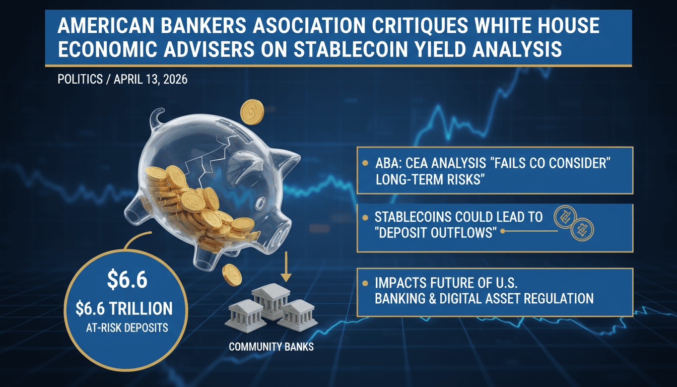 American Bankers Association Critiques White House Economic Advisers on Stablecoin Yield Analysis