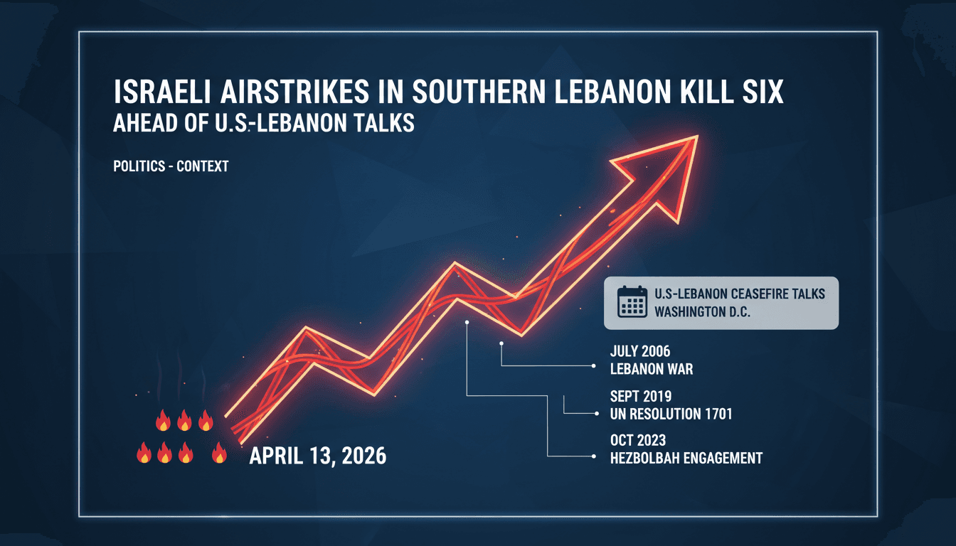 Israeli Airstrikes in Southern Lebanon Kill Six Ahead of U.S.-Lebanon Talks