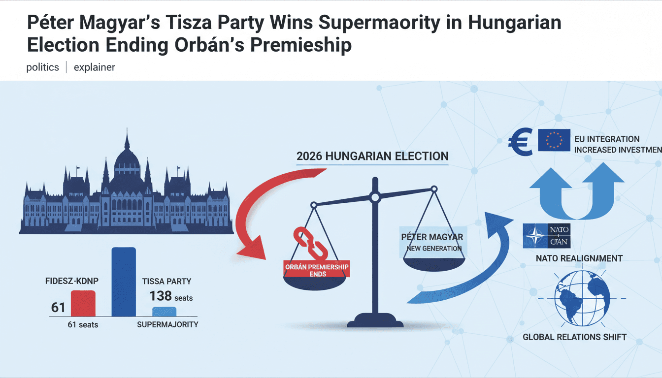 Péter Magyar's Tisza Party Wins Supermajority in Hungarian Election Ending Orbán's Premiership