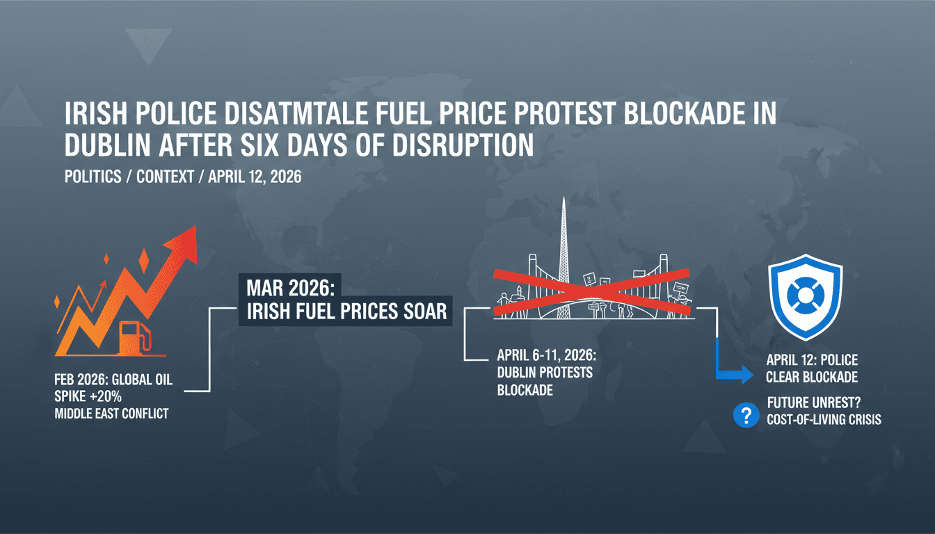 Irish police dismantle fuel price protest blockade in Dublin after six days of disruption