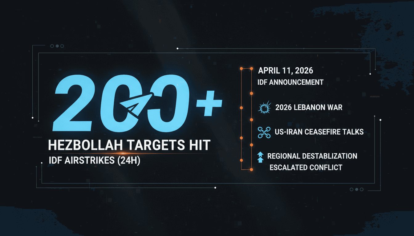Israeli Air Force Conducts Over 200 Strikes on Hezbollah Targets in Lebanon